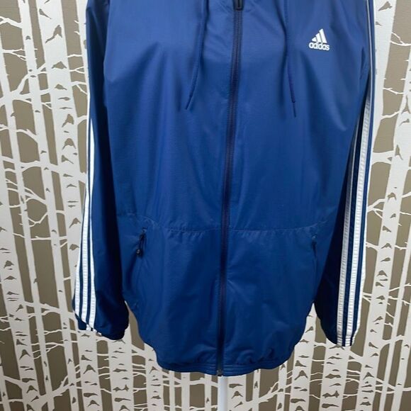 Adidas Nylon Hooded Windbreaker Jacket sz XL - Picture 7 of 14